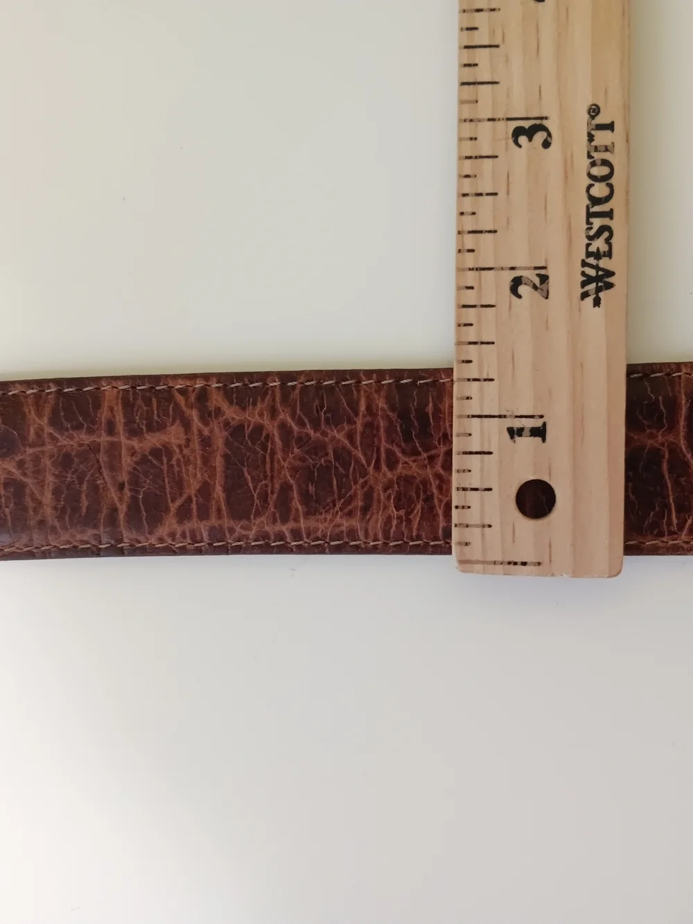 Martin Dingman Belt Mens 40 Brown Crocodile Grain Italian Calf Skin Caiman